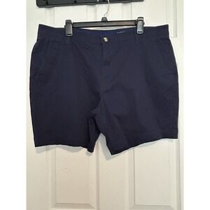 CROWN & IVY Chino Shorts Men's Size 40 x 6.5 Blue Motion Flex Flat‎ Front Casual